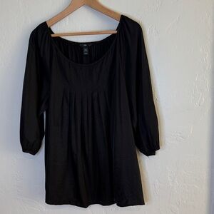 H&M Black Pleated Women's Blouse